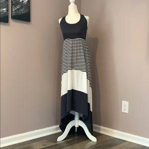 High low assymetric white and grey dress